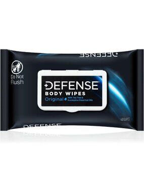 Natural Body Wipes with Tea Tree Oil - Refreshing, Antibacterial, 40 Count